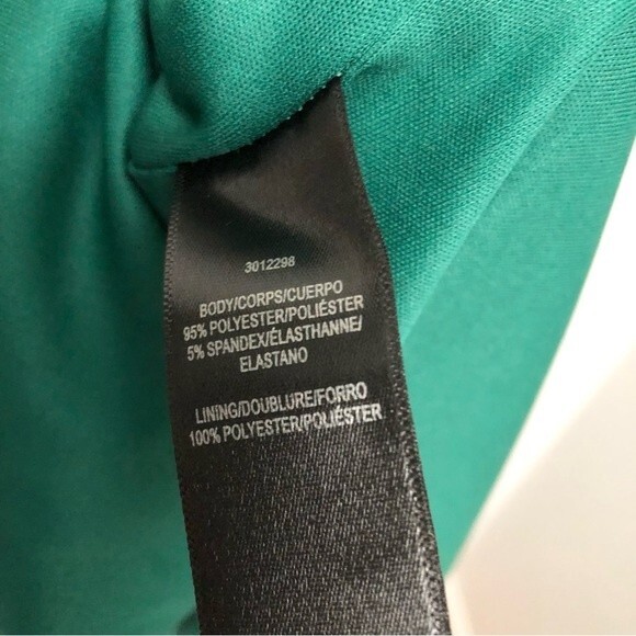 Halston Heritage Gown Column Maxi Dress Draped Cowl Neck Jersey Knit Green NWT S - Picture 6 of 8